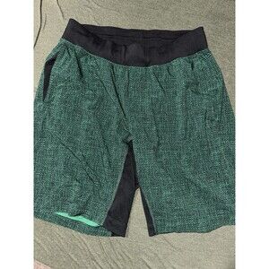 Lululemon T.H.E. Short Linerless Limited Edition Green Pattern Sz Med 30x9in